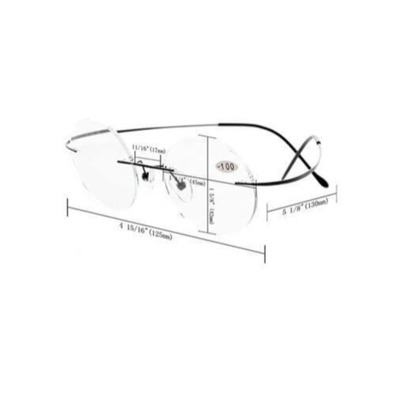 Eyekepper Titanium Rimless Round Reading Glasses Circle Readers Gold +0.75 98448 - Picture 1 of 1